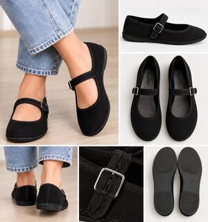 New Size 7.5 Universal Thread Halston Mary Jane ballet flats Black Shoes